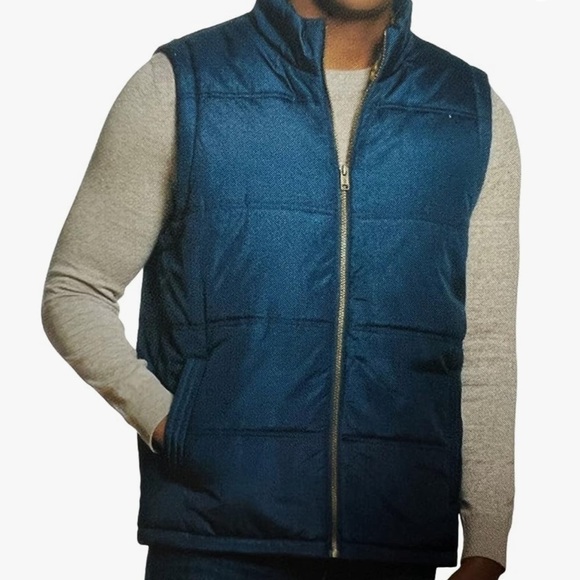 Weatherproof Vintage Men's Flannel Lined Puffer Vest Blue NWT large - Picture 11 of 11